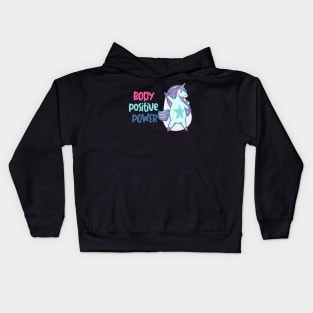 Body positive power -beautiful ight blue unicorn Kids Hoodie